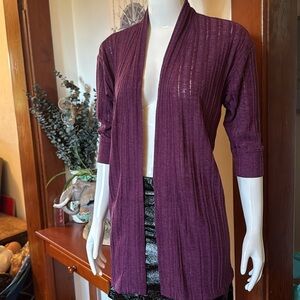 NWT northern reflections size small Women's Purple Open-Front Sweater